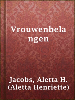 cover image of Vrouwenbelangen